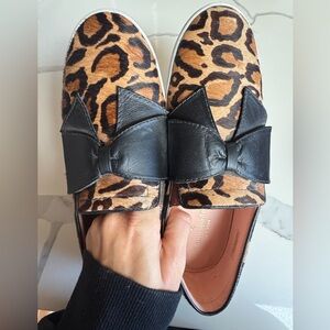 Kate Spade Leopard Bow slip ons size 9.5